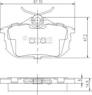 Nipparts J3615012 - Brake Pad Set, disc brake www.autospares.lv