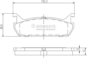 Nipparts J3616001 - Bremžu uzliku kompl., Disku bremzes autospares.lv