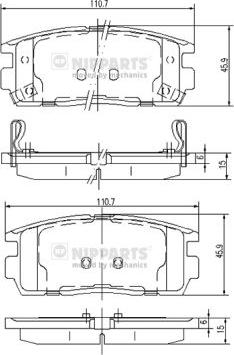 Nipparts J3610905 - Bremžu uzliku kompl., Disku bremzes www.autospares.lv