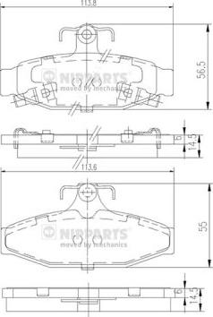 Nipparts J3610400 - Тормозные колодки, дисковые, комплект www.autospares.lv