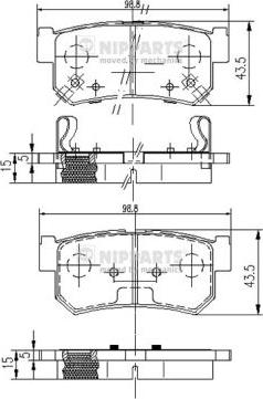 Nipparts J3610401 - Brake Pad Set, disc brake www.autospares.lv