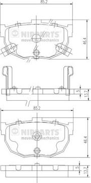 Nipparts J3610505 - Bremžu uzliku kompl., Disku bremzes autospares.lv