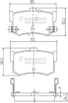 Nipparts J3610502 - Bremžu uzliku kompl., Disku bremzes autospares.lv