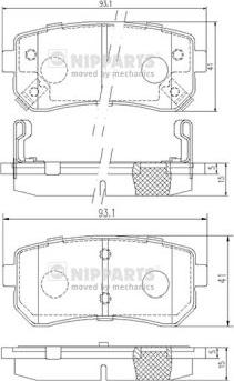 Nipparts J3610512 - Bremžu uzliku kompl., Disku bremzes autospares.lv