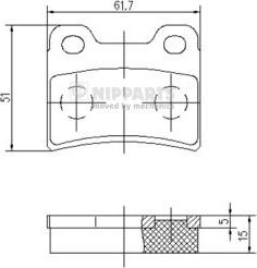 Nipparts J3610303 - Bremžu uzliku kompl., Disku bremzes www.autospares.lv