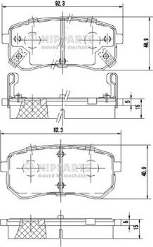 Nipparts J3610307 - Bremžu uzliku kompl., Disku bremzes autospares.lv