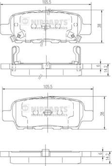 Nipparts J3611044 - Bremžu uzliku kompl., Disku bremzes www.autospares.lv