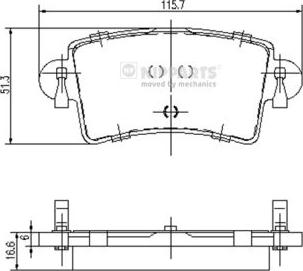 Nipparts J3611046 - Bremžu uzliku kompl., Disku bremzes www.autospares.lv