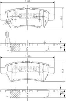 Nipparts J3611050 - Bremžu uzliku kompl., Disku bremzes www.autospares.lv