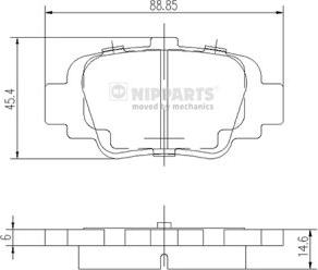 Nipparts J3611035 - Bremžu uzliku kompl., Disku bremzes www.autospares.lv