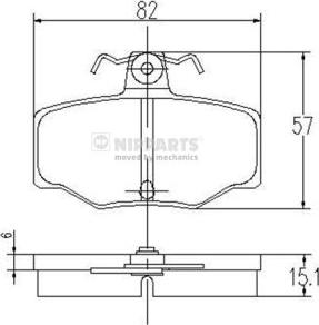 Nipparts J3611031 - Bremžu uzliku kompl., Disku bremzes autospares.lv