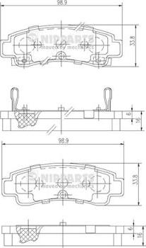 Nipparts J3611033 - Bremžu uzliku kompl., Disku bremzes autospares.lv