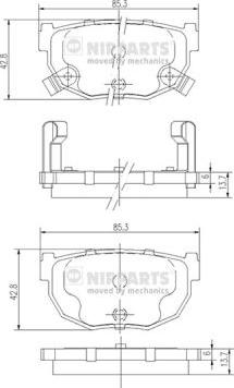 Nipparts J3611037 - Тормозные колодки, дисковые, комплект www.autospares.lv