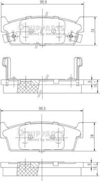 Nipparts J3611024 - Тормозные колодки, дисковые, комплект www.autospares.lv