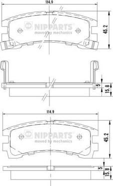 Nipparts J3611028 - Bremžu uzliku kompl., Disku bremzes www.autospares.lv