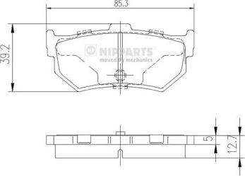 Nipparts J3618000 - Bremžu uzliku kompl., Disku bremzes www.autospares.lv