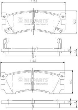 Nipparts J3613005 - Bremžu uzliku kompl., Disku bremzes www.autospares.lv