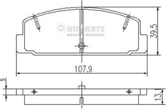 Nipparts J3613002 - Bremžu uzliku kompl., Disku bremzes www.autospares.lv