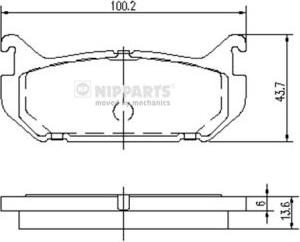 Nipparts J3613007 - Bremžu uzliku kompl., Disku bremzes autospares.lv