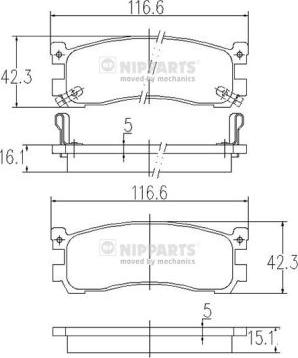 Nipparts J3613013 - Bremžu uzliku kompl., Disku bremzes www.autospares.lv