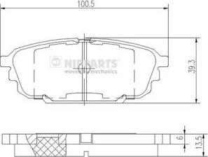 Nipparts J3613017 - Bremžu uzliku kompl., Disku bremzes www.autospares.lv