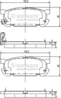 Nipparts J3613020 - Bremžu uzliku kompl., Disku bremzes www.autospares.lv