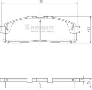 Nipparts J3612006 - Bremžu uzliku kompl., Disku bremzes autospares.lv