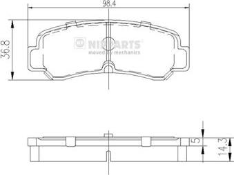 Nipparts J3612007 - Bremžu uzliku kompl., Disku bremzes autospares.lv