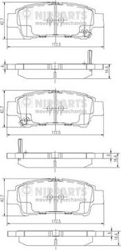 Nipparts J3612019 - Bremžu uzliku kompl., Disku bremzes autospares.lv