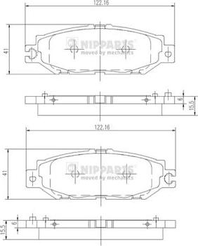 Nipparts J3612014 - Bremžu uzliku kompl., Disku bremzes www.autospares.lv