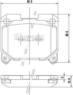 Nipparts J3612015 - Bremžu uzliku kompl., Disku bremzes www.autospares.lv