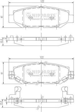 Nipparts J3612016 - Bremžu uzliku kompl., Disku bremzes www.autospares.lv