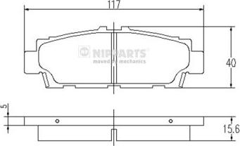 Nipparts J3612012 - Bremžu uzliku kompl., Disku bremzes www.autospares.lv