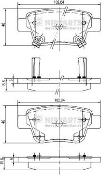 Nipparts J3612030 - Bremžu uzliku kompl., Disku bremzes www.autospares.lv