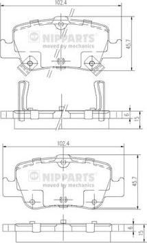 Nipparts J3612033 - Brake Pad Set, disc brake www.autospares.lv