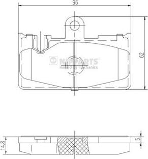 Nipparts J3612029 - Bremžu uzliku kompl., Disku bremzes www.autospares.lv