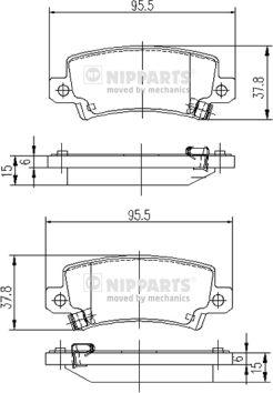 Nipparts J3612025 - Bremžu uzliku kompl., Disku bremzes www.autospares.lv