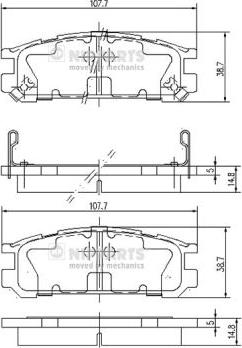 Nipparts J3617001 - Bremžu uzliku kompl., Disku bremzes www.autospares.lv