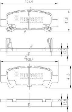 Nipparts J3617002 - Bremžu uzliku kompl., Disku bremzes autospares.lv