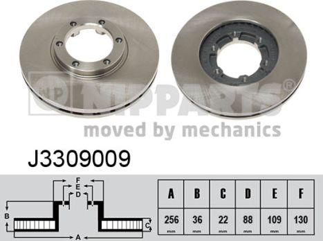 Nipparts J3309009 - Bremžu diski www.autospares.lv