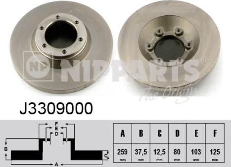 Nipparts J3309000 - Bremžu diski www.autospares.lv