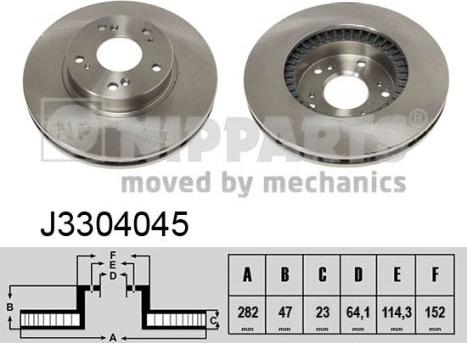 Nipparts J3304045 - Bremžu diski www.autospares.lv