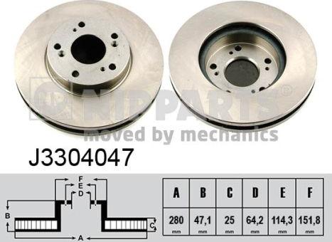 Nipparts J3304047 - Bremžu diski www.autospares.lv