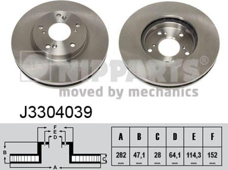 Nipparts J3304039 - Bremžu diski www.autospares.lv