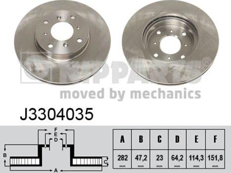 Nipparts J3304035 - Bremžu diski www.autospares.lv