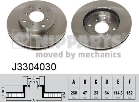 Nipparts J3304030 - Bremžu diski www.autospares.lv