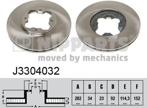 Nipparts J3304032 - Bremžu diski www.autospares.lv