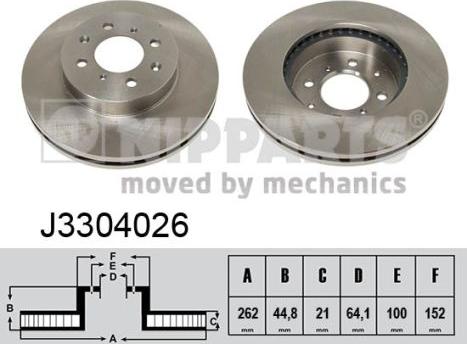 Nipparts J3304026 - Bremžu diski autospares.lv