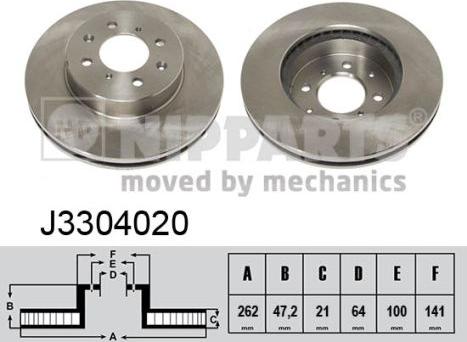 Nipparts J3304020 - Bremžu diski www.autospares.lv