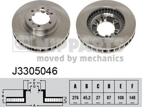 Nipparts J3305046 - Bremžu diski www.autospares.lv